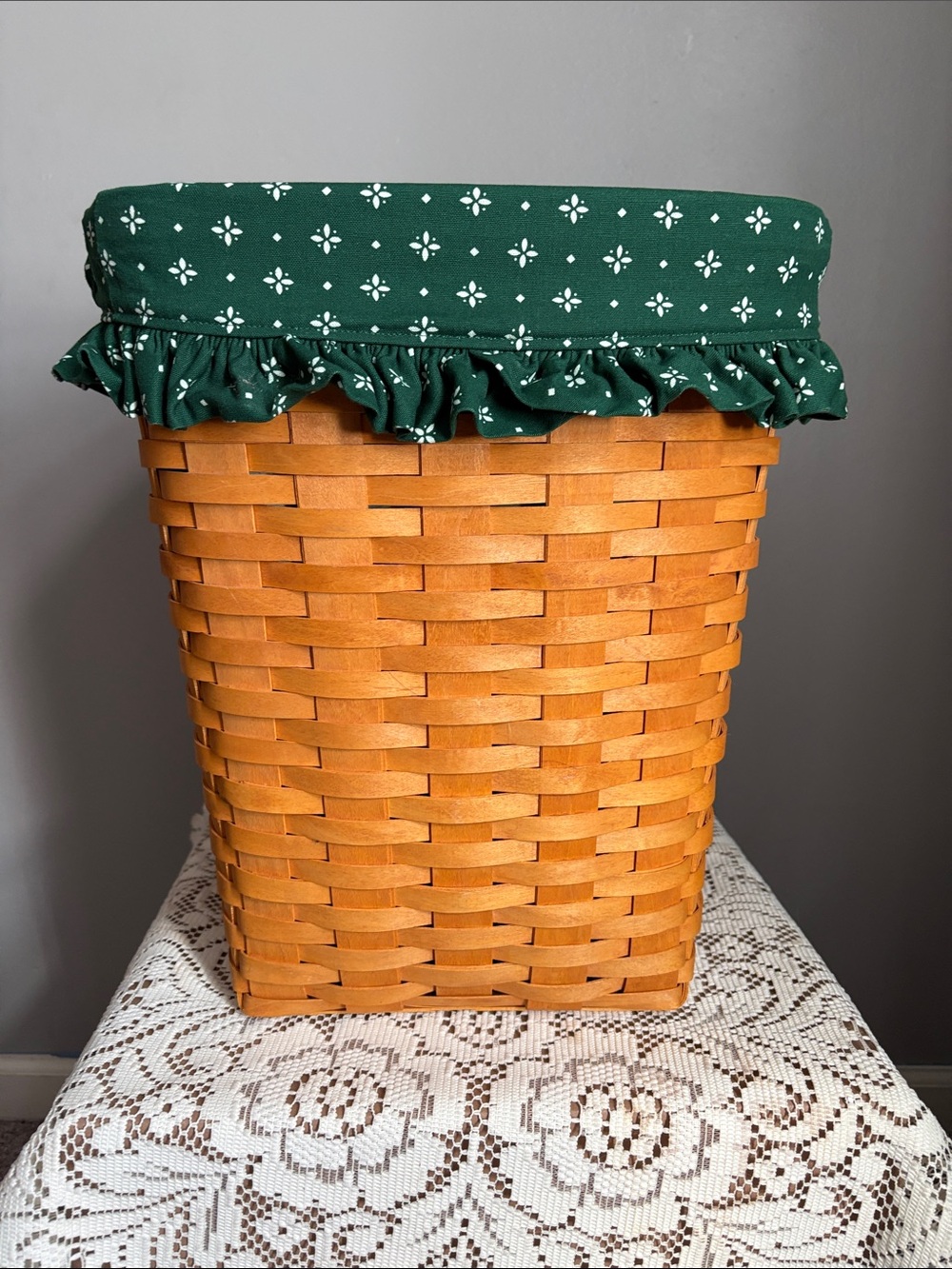 Vintage 2000 Longaberger Large Woven Waste Basket
